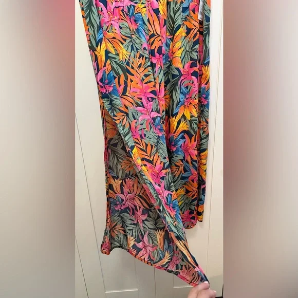 Swimsuit Coverup Pants Women's Tropical Floral Multi Print Sz 1X NEW! - Picture 3 of 4